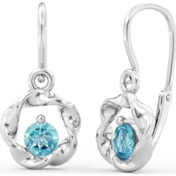 Náušnice Dětské zlaté náušnice Veny se zirkony Materiál: Bílé zlato, Druh kamene: Modrý zirkon