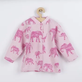 Kojenecká bunda Kojenecký kabátek Baby Service Sloni růžový, Velikost 68 (4-6m)