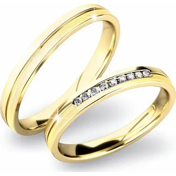 Prsten Snubní prsteny žluté zlato 585 zirkon 0.054 ct G/SI SP-61042