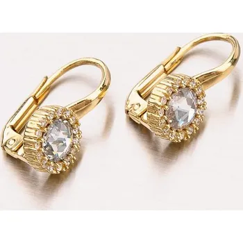 Náušnice Dámské náušnice žluté zlato 585 zirkon 12-404