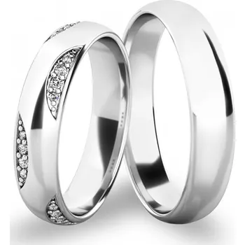 Prsten Snubní prsteny bílé zlato 585 zirkon 0.092 ct G/SI - SP-61066B