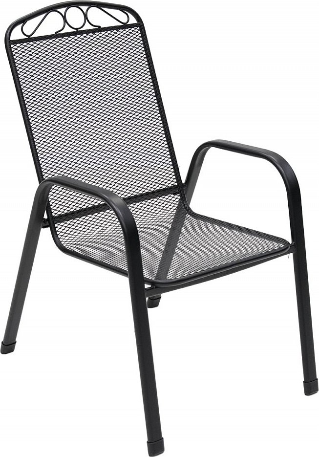 DEOKORK Kovové křeslo GREY (černá)