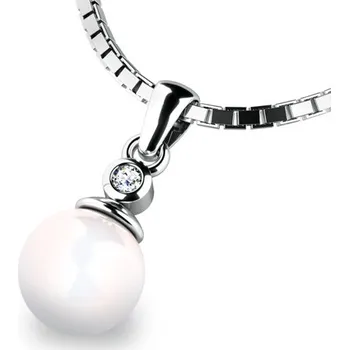 Přívěsek Dámský přívěsek přírodní diamant 0.027 ct perla a 10870-B-DIA 10870B-DIA délka řetízku 40 cm