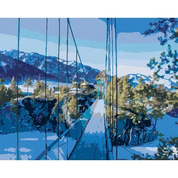 Hračka Diamondi Diamantové malování - MOST NA OSTROV PATMOS Rozměr: 40x50 cm, Rámování: bez rámu a bez vypnutí plátna