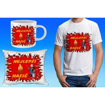 Pánské tričko dárkový set nejlepší hasič 122 (dárkový set pro HASIČE)