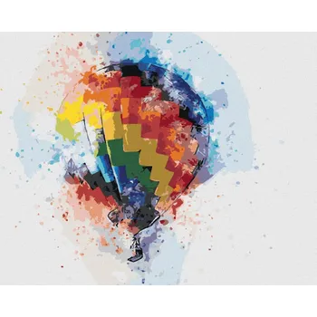 Diamondi Diamantové malování - BAREVNÝ HORKOVZDUŠNÝ BALON Rozměr: 40x50 cm, Rámování: bez rámu a bez vypnutí plátna