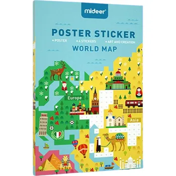 samolepka Mideer Mapa světa - sada samolepek