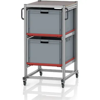 paleta Systémové přepravní podvozky pro euro přepravky 80 x 60 Výška 134 cm 70 x 93,5 x 134 cm - materiál: Aluminium / Stahl / Kunststoff / MPX - SE 134 8642