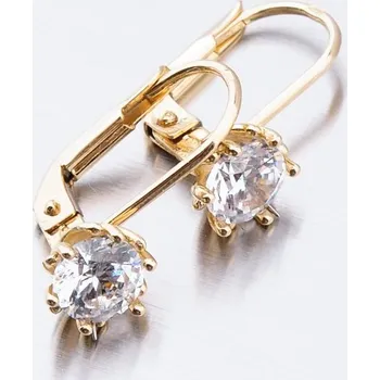 Náušnice Dámské náušnice žluté zlato 585 zirkon 52GZ-8001Z-KL