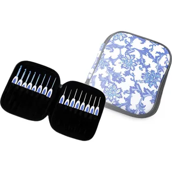 Jehlice Háčky na háčkování kovové / hliníkové s plastovou rukojetí 040238, sada 16 velikostí