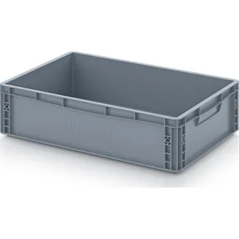 paleta Euro přepravky uzavřené 60 x 40 x 17 cm, držadla zavřená - Stříbrošedá - materiál: PP - EG 64/17 HG WB