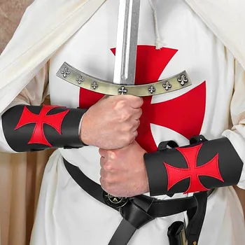 Karnevalový kostým House of Warfare Černé kožené nátepníky válčící křižák