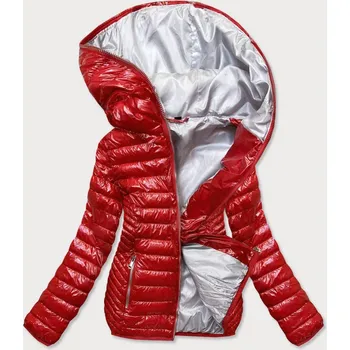 Dámská cargo bunda Červená prošívaná bunda pro ženy s kapucí 2I9 SWEST, odstíny červené S (36) i392_17718-46