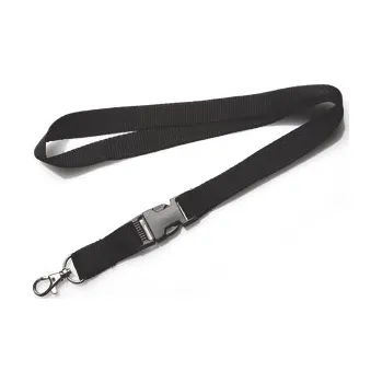 Klíčenka na krk s karabinou a sponou Promex 2 cm - černá