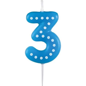 Dortová svíčka Modrá dortová svíčka s puntíky 3
