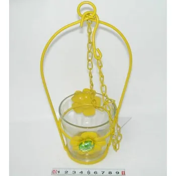 Svícen 338 Svícen závěsný se sklenkou - žlutý 249394