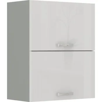 Kuchyňská skříňka Kuchyňská horní skříňka BOLZANO 60-GU-72-2F, Bílý lesk/Šedá