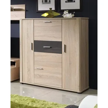 Ložnice Komoda FILEMON R3, Dub sonoma/Grafit lesk