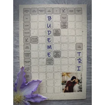 Kniha Křížovka na přání Rozměr: A6, Papír: S příměsí trávy, Barva: hnědá