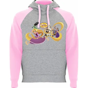 Dívčí mikina Mikina Na vlásku Locika, Pascal, Maximus a Evžen Barva: Melírová / světle růžová, Velikost: 122/128 - 7/8let