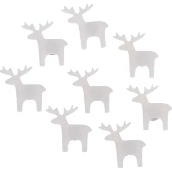 Vánoční dekorace Nálepky plastové 8ks Sob, bílý se třpytkami