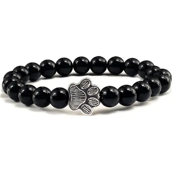 Náramek Woodrow Náramek z korálků Psí tlapky - černý - 2268