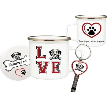 Coolkousky Set plecháček, podtácek, přívěšek Dalmatin