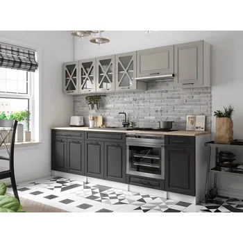 Kuchyňská linka Kuchyňská linka Gréta 260/260 kámen/grafit MAT