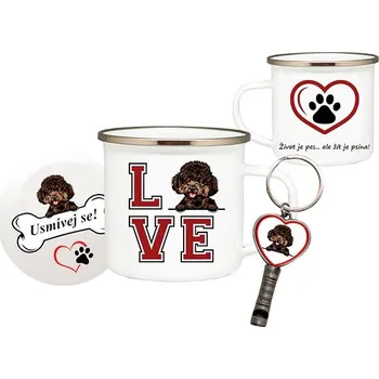 Coolkousky Set plecháček, podtácek, přívěšek Pudl