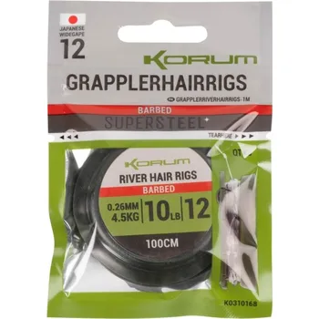 Rybářský háček Návazce Korum Grappler River Hair Rigs 1m 0,26mm #12