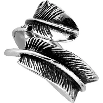 Prsten Ocelový prstýnek listy