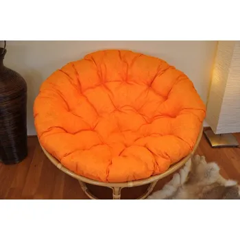 Polstr deluxe na křeslo papasan 110 cm - oranžový melír