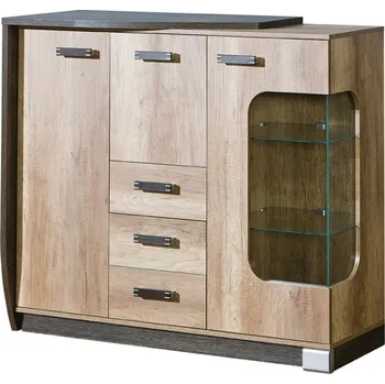 Knihovna Vitrína ROMERO - R7 L, dub canyon/Arusha