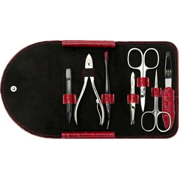 KELLERMANN dámská sada na manikúru 9226 P N vzor pštrosí kůže, červená