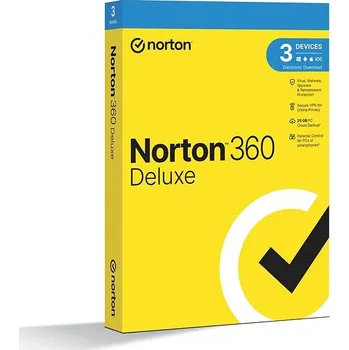 Antivir Norton 360 Deluxe 25GB, VPN, 1 uživatel, 3 zařízení, 24 měsíců (elektronická licence)