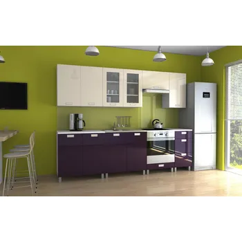 Kuchyňská linka Kuchyňská linka Parkour MDR 260 jasmín/fialový lesk