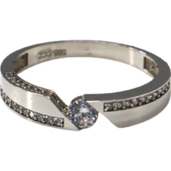 Prsten Prsten MG z bílého zlata se zirkony AU 585/000 2,84 gr, BA08601