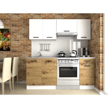 Kuchyňská linka Kuchyňská linka Luigi 180/120 bílá/dub artisan