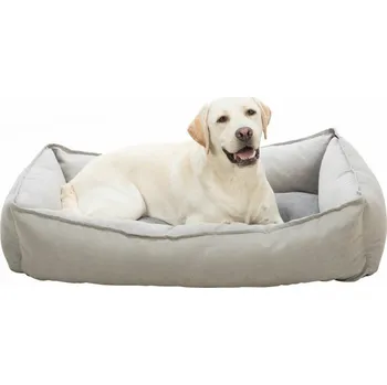 Pelíšek pro psa Pelech LENI obdélník s okrajem, 60 x 50 cm, písková/šedá
