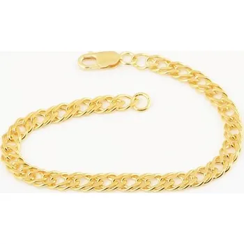 Náramek Pánský stříbrný pozlacený náramek rombo 22 cm STNA0332F + dárek zdarma