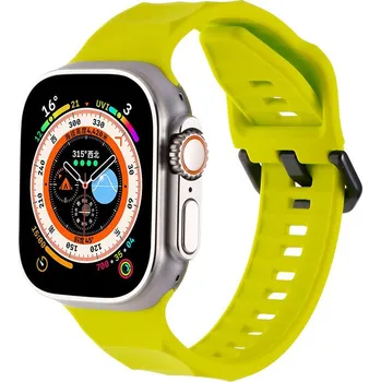 Řemínek na hodinky Řemínek pro Apple Watch Ultra 49mm / 45mm / 44mm / 42mm - vlnkový - silikonový - svítivě zelený