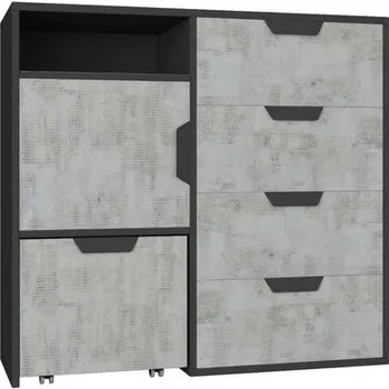 Šatní skříň Komoda NANO - NA8, grafit + enigma