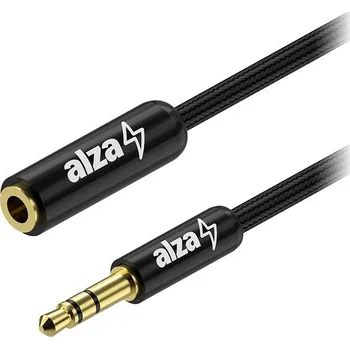 Datový kabel AlzaPower AluCore Audio 3.5mm Jack (M) to 3.5mm Jack (F) 2m černý
