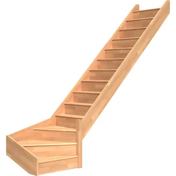 DOLLE PARIS - Buk Podstupnice: S podstupnicemi, Zábradlí: Bez zábradlí, Vedení schodů: O 1/4 vpravo