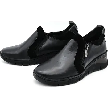 Dámské mokasíny POLLONUS Dámské kožené mokasíny 5-1592 černá LABU černé Barva: černá, Velikost: 41