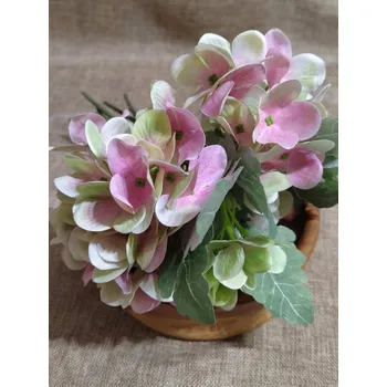 umělá květina Umělá kytice hortenzie růžová