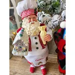 Vánoční dekorace taťka Santa Claus cukrář s perníkovou chaloupkou - 16*8*28 cm
