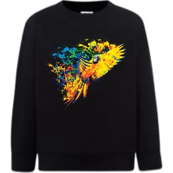 Chlapecká mikina detska_klasicka_levna_mikina_zluty_papousek Barva: Black -černá, Dětská bavlněná trička JHK: S