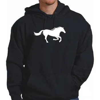 Pánská mikina mikina s kapucí KŮŇ Černá M