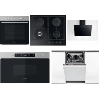 Set domácích spotřebičů WHIRLPOOL OMK38HU0X + WHIRLPOOL GOFL 629/NB1 + WHIRLPOOL AKR 62F LT K + WHIRLPOOL MBNA910X + WHIRLPOOL WSIO 3O34 PFE X